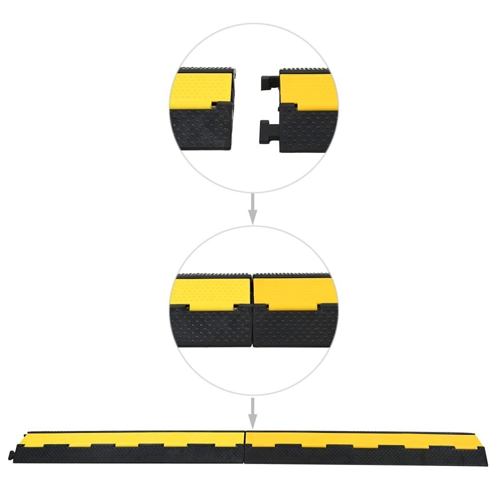 vidaXL Kaapelisuojarampit 2 kourulla 2 kpl kumi 101,5 cm hinta ja tiedot | Kaapelit ja adapterit | hobbyhall.fi