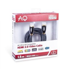 HDMI 2.0 -kaapeli PV10015 Pituus 1,5 m AQ Premium hinta ja tiedot | Kaapelit ja adapterit | hobbyhall.fi