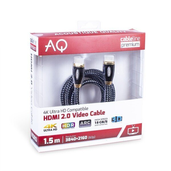 HDMI 2.0 -kaapeli PV10015 Pituus 1,5 m AQ Premium hinta ja tiedot | Kaapelit ja adapterit | hobbyhall.fi