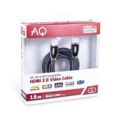 HDMI 2.0 -kaapeli PV10050 Pituus 5,0 m AQ Premium hinta ja tiedot | Kaapelit ja adapterit | hobbyhall.fi