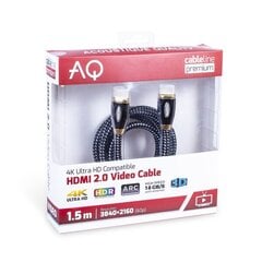 HDMI 2.0 -kaapeli PV10075 Pituus 7,5 m AQ Premium hinta ja tiedot | Kaapelit ja adapterit | hobbyhall.fi