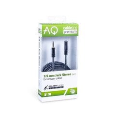 3.5mm stereoliitin jatkokaapeli Pituus: 3.0m AQ Premium hinta ja tiedot | Kaapelit ja adapterit | hobbyhall.fi