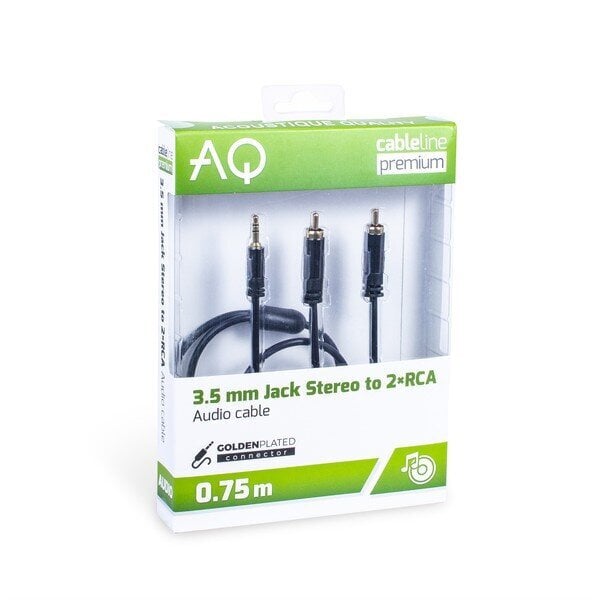 Jack 3.5 mm - 2xRCA (M) stereokaapeli, pituus: 1.5m AQ Premium hinta ja tiedot | Kaapelit ja adapterit | hobbyhall.fi