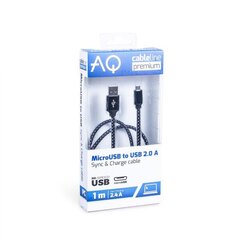 USB 2.0 A - Micro-B kaapeli, pituus: 1.8m AQ Premium hinta ja tiedot | Kaapelit ja adapterit | hobbyhall.fi