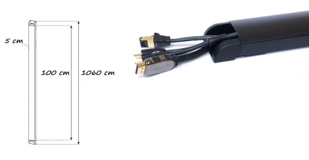 Sonorous CC100 Alumiininen kaapeliritilä, pituus 100 cm - MUSTA hinta ja tiedot | Kaapelit ja adapterit | hobbyhall.fi