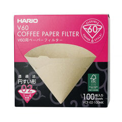 Hario Brown V60-02 paperisuodattimet - 100 kpl hinta ja tiedot | Kahvinkeittimen tarvikkeet | hobbyhall.fi