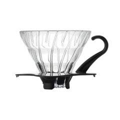 Hario V60 lasinen tiputin 01 - musta, kauhalla varustettuna hinta ja tiedot | Kahvinkeittimen tarvikkeet | hobbyhall.fi