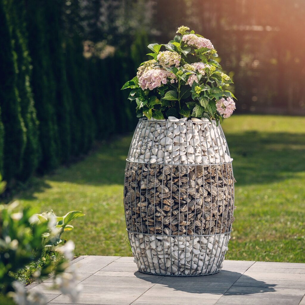 Gabion Garden -kukkaruukku teräksestä 87cm, galvanoitu hinta ja tiedot | Kukkaruukut | hobbyhall.fi