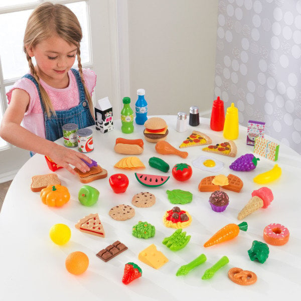 Kidkraft Play Food leikki-elintarvikkeet, 65 osaa hinta ja tiedot | Tyttöjen lelut | hobbyhall.fi