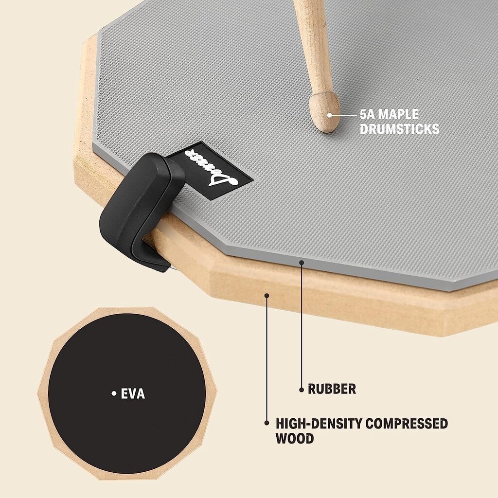 Drum Practice Pad Donner Snare Drum hinta ja tiedot | Lyömäsoittimet | hobbyhall.fi