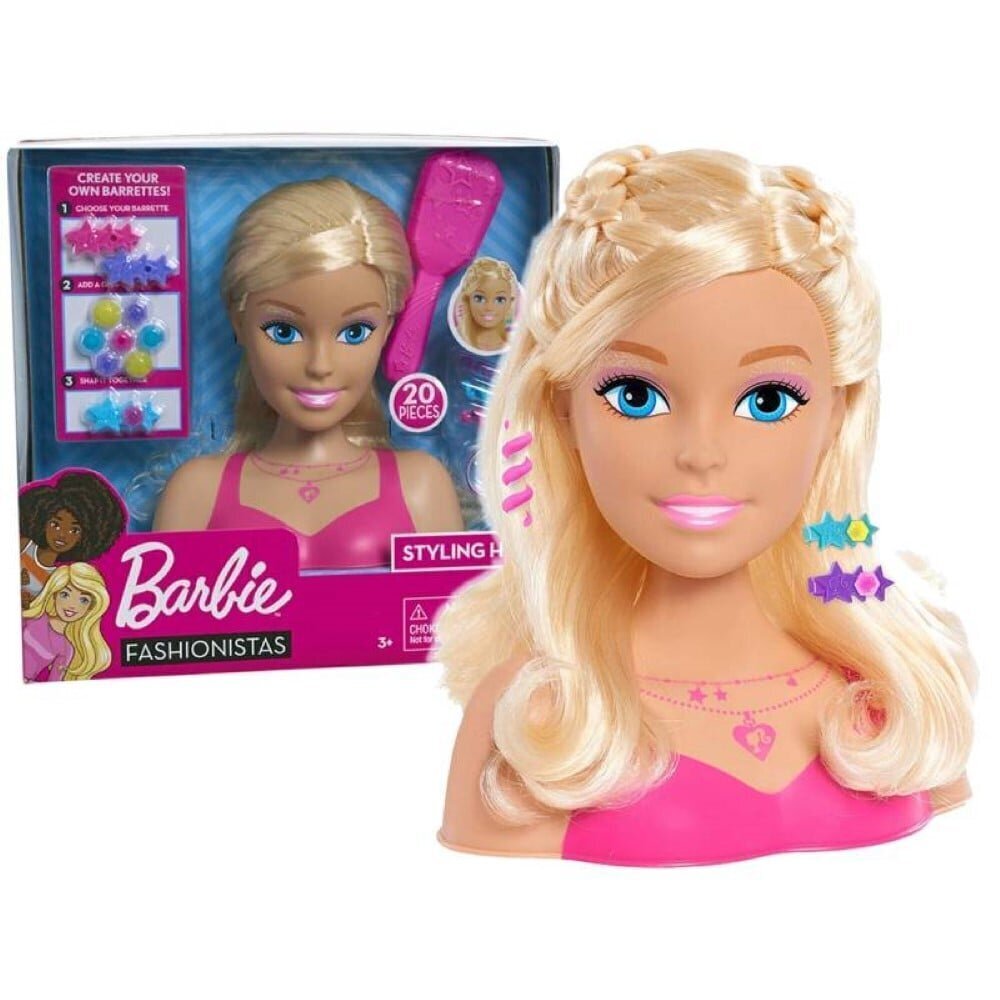 Kampaukset - Barbie Styling Head (korkeus 18 cm) - Just Play hinta ja tiedot | Tyttöjen lelut | hobbyhall.fi
