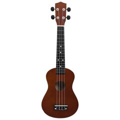 Sopraano ukulelesarja laukulla lapsille tumma puu 23" hinta ja tiedot | Kitarat | hobbyhall.fi