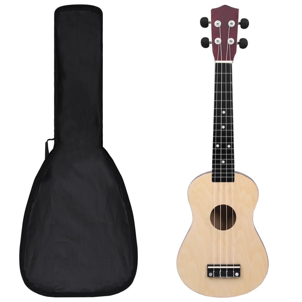 Sopraano ukulelesarja laukulla lapsille vaalea puu 23" hinta ja tiedot | Kitarat | hobbyhall.fi