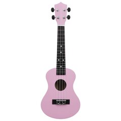 Sopraano ukulelesarja laukulla lapsille vaaleanpunainen 23" hinta ja tiedot | Kitarat | hobbyhall.fi