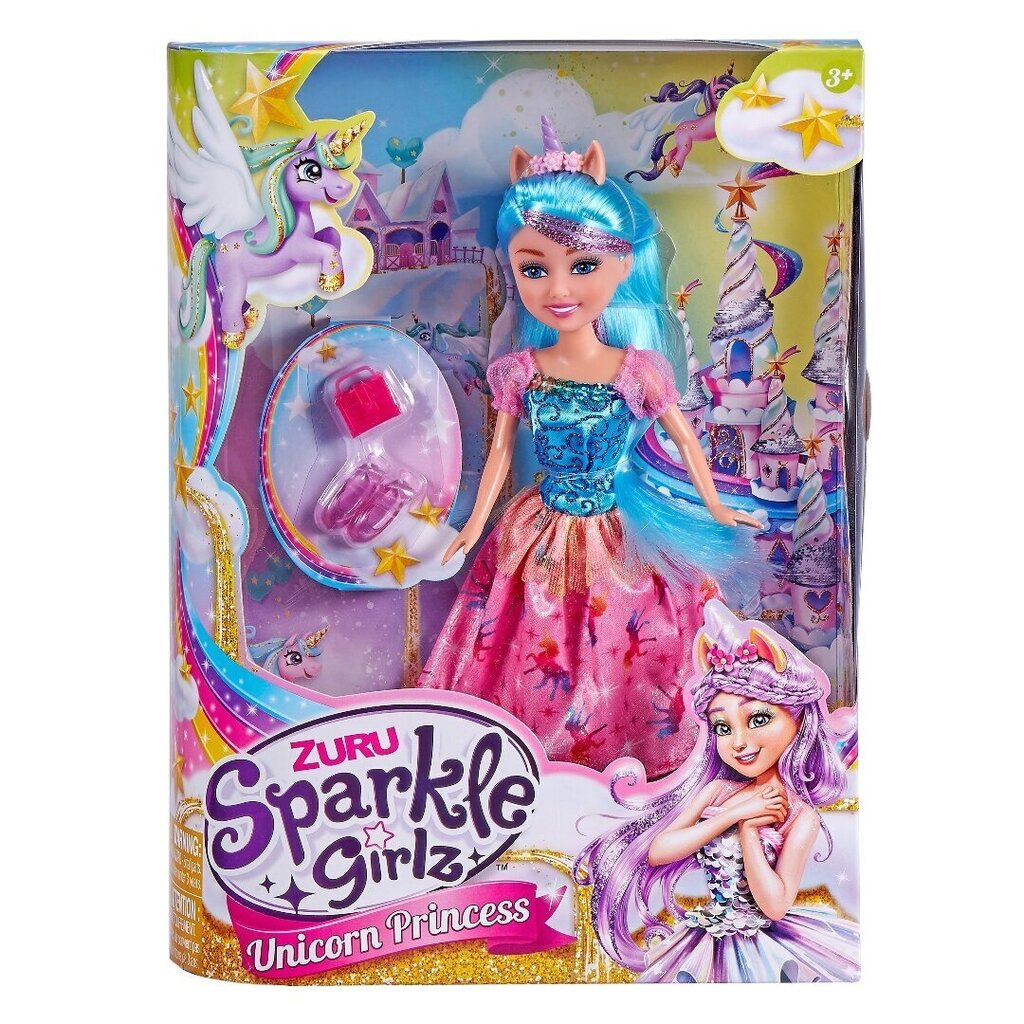 SPARKLE GIRLZ 27cm nukke Unicorn Princess, lajitelma, 10093. hinta ja tiedot | Tyttöjen lelut | hobbyhall.fi