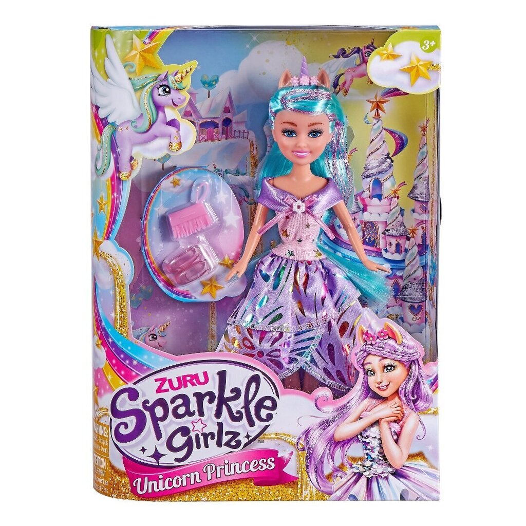 SPARKLE GIRLZ 27cm nukke Unicorn Princess, lajitelma, 10093. hinta ja tiedot | Tyttöjen lelut | hobbyhall.fi