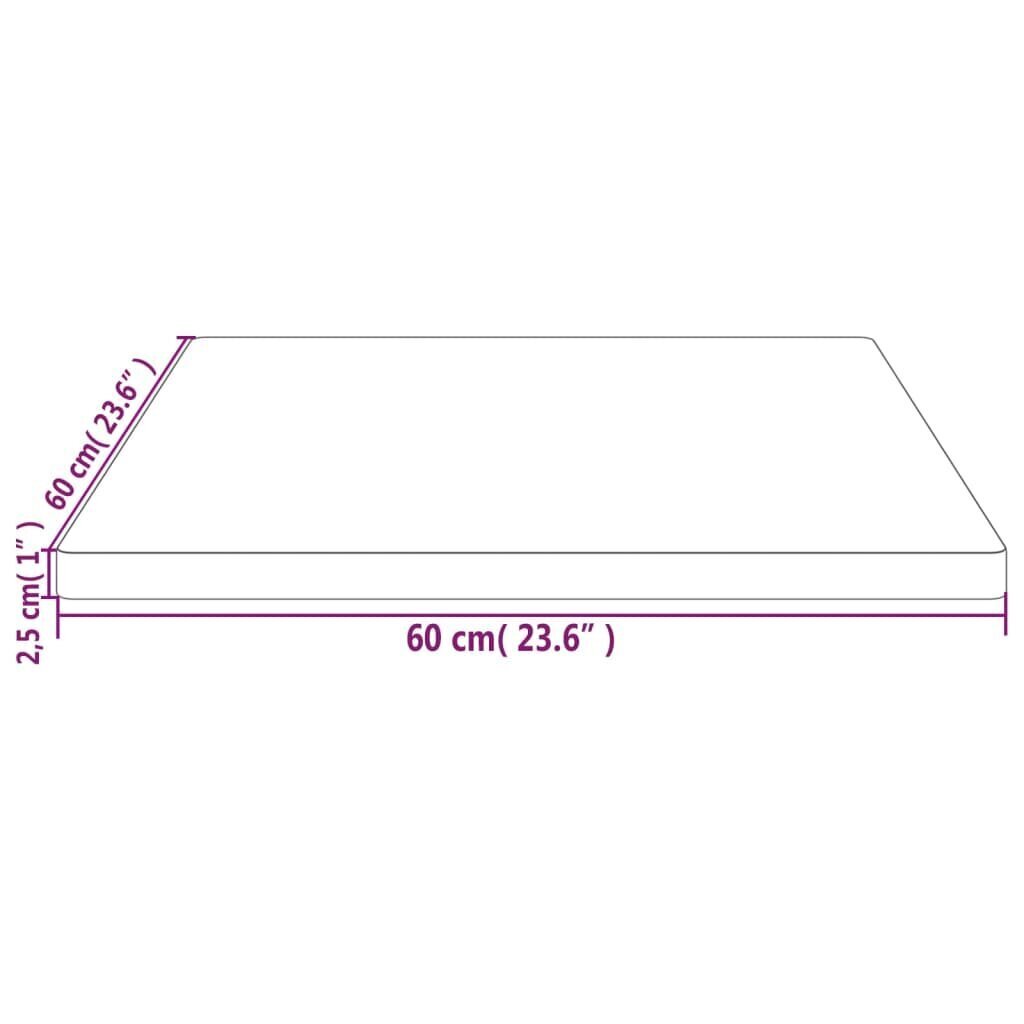 vidaXL Pöytälevy valkoinen 60x60x2,5 cm täysi mänty neliö hinta ja tiedot | Pöytälevyt | hobbyhall.fi