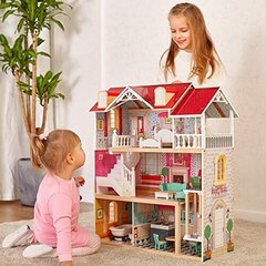 Suosituin valoisa puinen dollhouse, jossa on huonekalut ja tarvikkeet, lelu tytöille hinta ja tiedot | Tyttöjen lelut | hobbyhall.fi