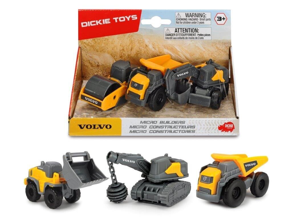 Volvo Rakennusajoneuvot 3-Pack Roller, Kippiauto, Kaivinkone hinta ja tiedot | Poikien lelut | hobbyhall.fi