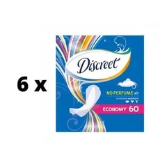 Terveyssiteet Discreet Air, 60 kpl x 6 kpl paketti hinta ja tiedot | Tamponit ja terveyssiteet | hobbyhall.fi