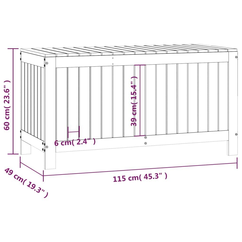 Säilytyslaatikko 115x49x60 cm täysi mänty hinta ja tiedot | Kompostorit ja jäteastiat | hobbyhall.fi