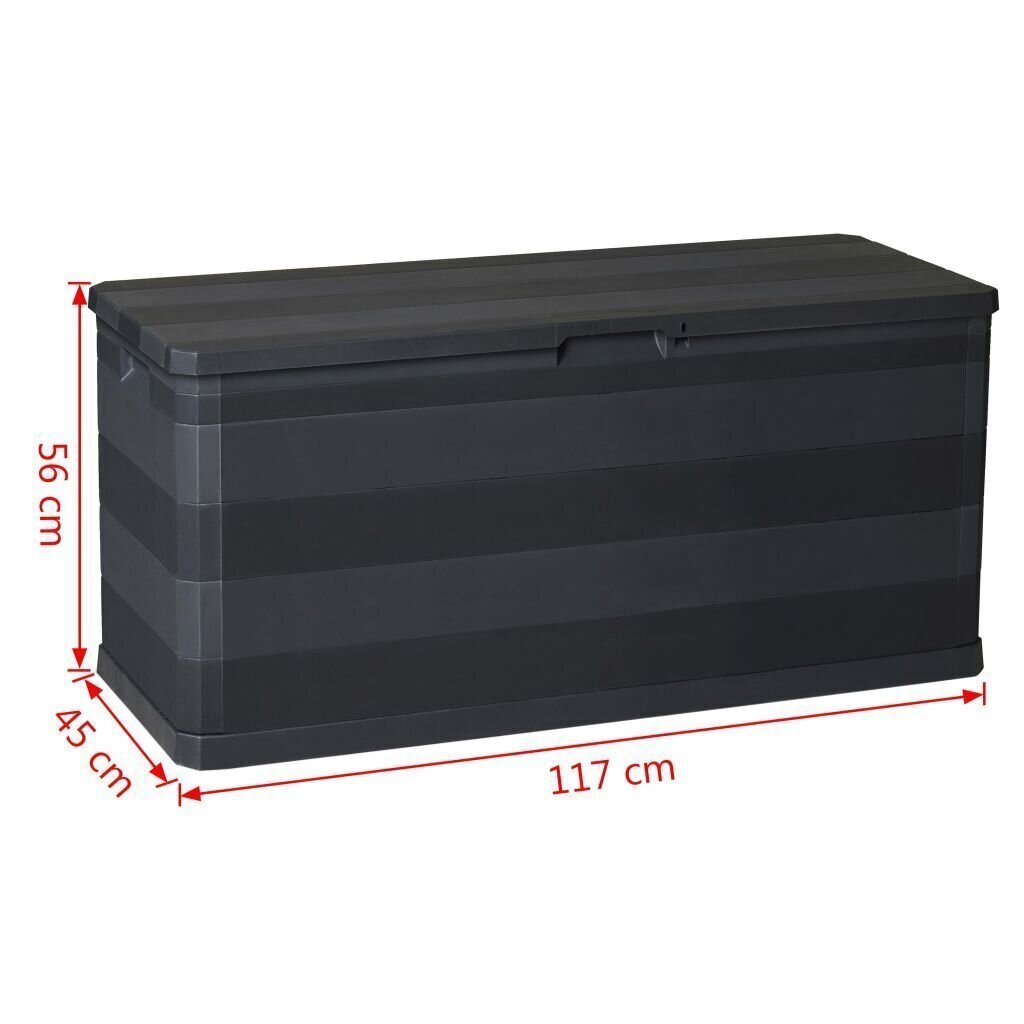 Puutarhan Varastoarkku musta 117x45x56 cm hinta ja tiedot | Kompostorit ja jäteastiat | hobbyhall.fi