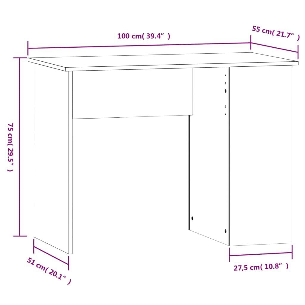 Työpöytä betoninharmaa 100x55x75 cm tekninen puu hinta ja tiedot | Tietokonepöydät ja työpöydät | hobbyhall.fi