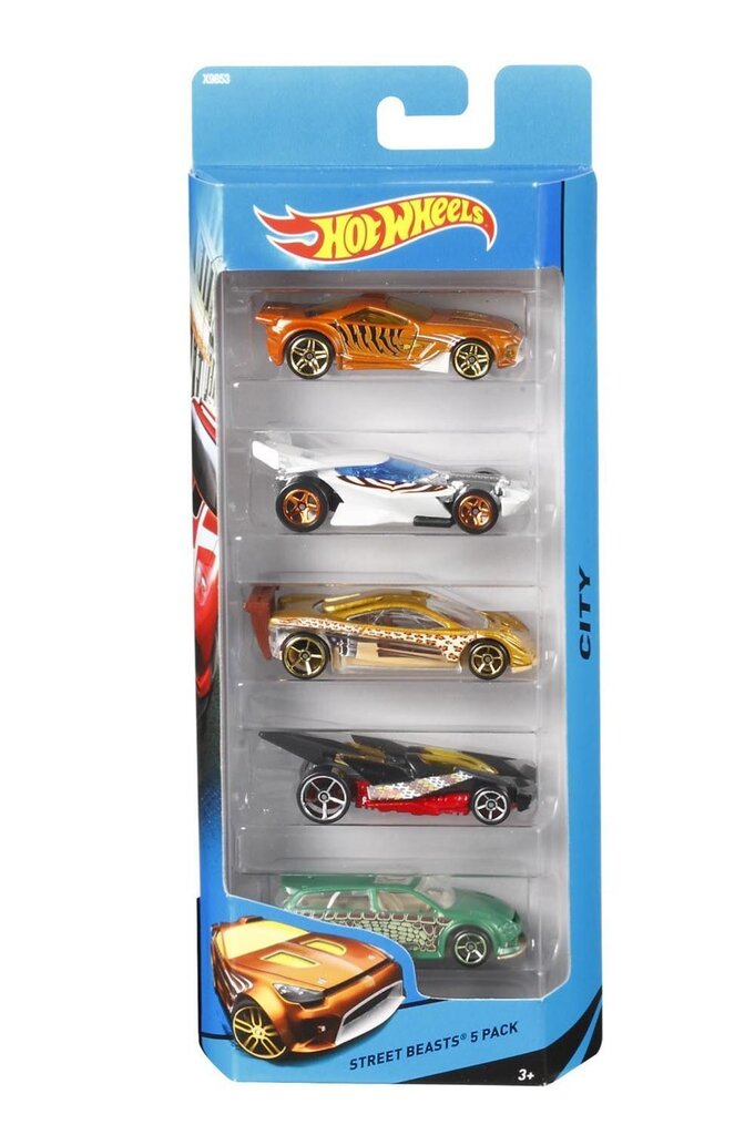 Pikkuautot Hot Wheels 1806, 5 kpl hinta ja tiedot | Poikien lelut | hobbyhall.fi