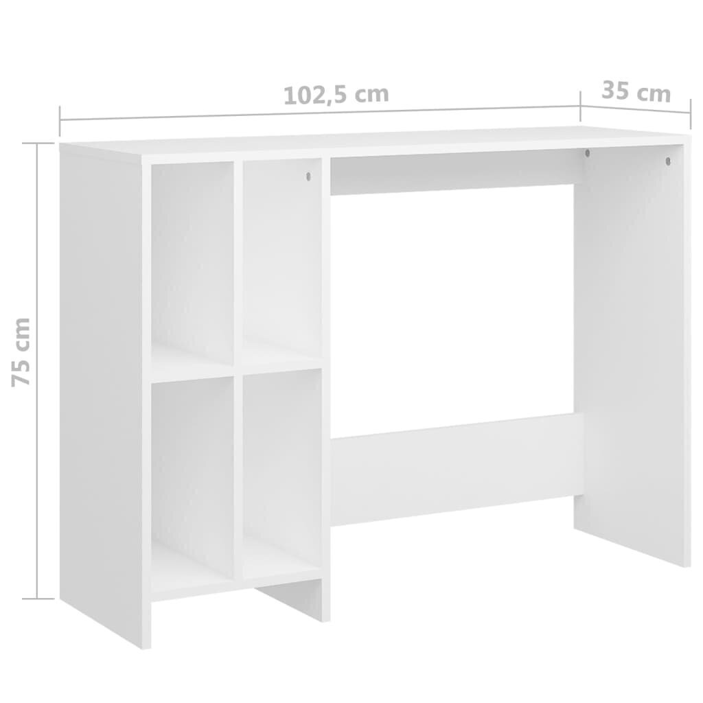 Työpöytä valkoinen 102,5x35x75 cm lastulevy hinta ja tiedot | Tietokonepöydät ja työpöydät | hobbyhall.fi