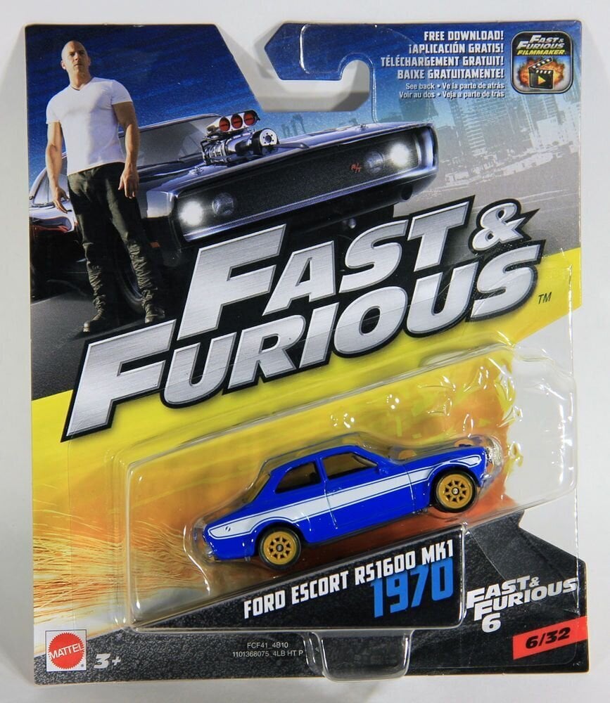 Mattel Fast & Furious Ford Escort RS1600 MK1 1970 -leluauto hinta ja tiedot | Poikien lelut | hobbyhall.fi