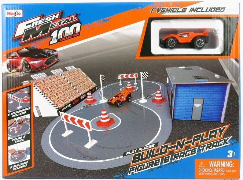 Maisto Build N Play Race Track -setti autojen kanssa hinta ja tiedot | Poikien lelut | hobbyhall.fi