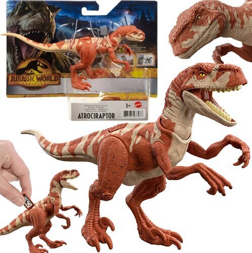 Mattel Jurassic World Dino Atrociraptor, 10 cm hinta ja tiedot | Poikien lelut | hobbyhall.fi