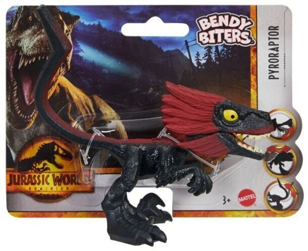 Mattel Jurassic World Bendy Biters Pyroraptor hinta ja tiedot | Poikien lelut | hobbyhall.fi