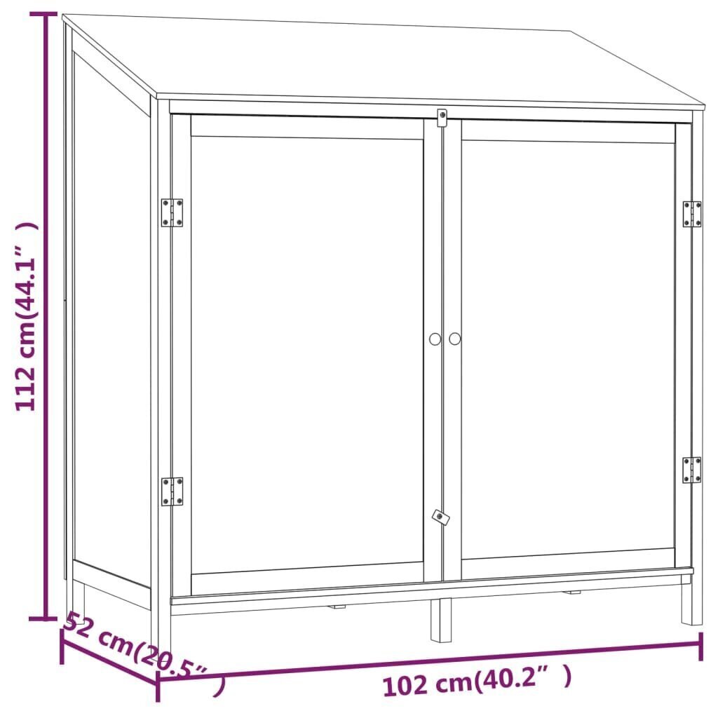 Puutarhavaja ruskea 102x52x112 cm täysi kuusi hinta ja tiedot | Piharakennukset | hobbyhall.fi