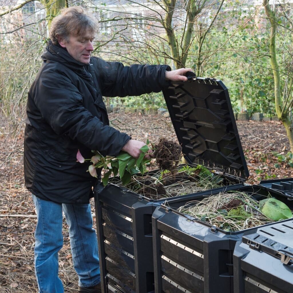 Nature Kompostisäiliö musta 1200 L 6071483 hinta ja tiedot | Kompostorit ja jäteastiat | hobbyhall.fi