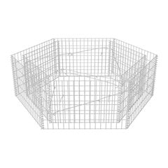 Korotettu kuusikulmainen gabion-/kivikorikehys 160x140x50 cm hinta ja tiedot | Kukkaruukut | hobbyhall.fi