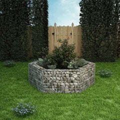 Korotettu kuusikulmainen gabion-/kivikorikehys 160x140x50 cm hinta ja tiedot | Kukkaruukut | hobbyhall.fi