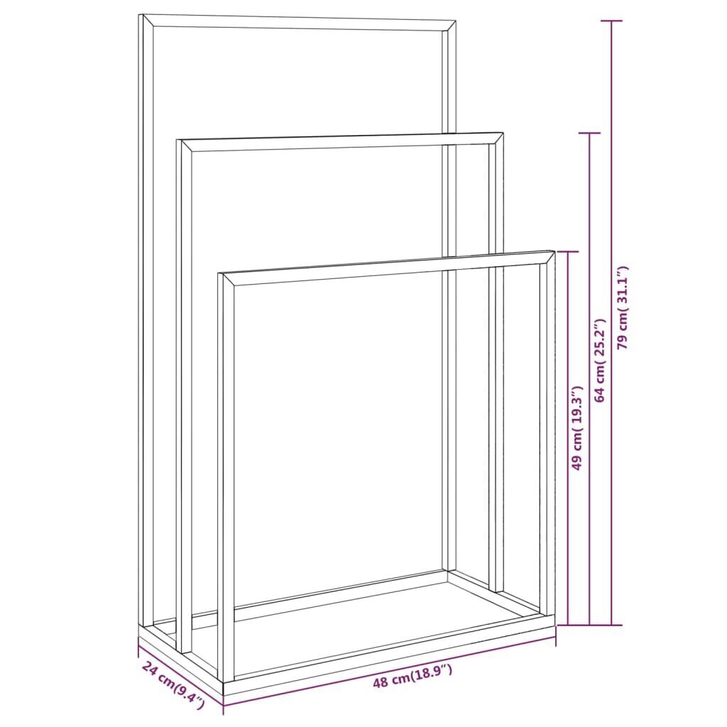 Vapaasti seisova pyyheteline valkoinen 48x24x79 cm rauta hinta ja tiedot | Kylpyhuoneen sisustus | hobbyhall.fi