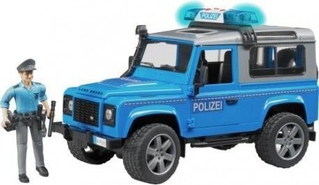 Bruder Land Rover Defender poliisiauto valolla ja äänellä hinta ja tiedot | Poikien lelut | hobbyhall.fi
