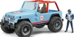 Bruder Jeep -kilpa-auto + figuuri, sininen hinta ja tiedot | Poikien lelut | hobbyhall.fi