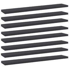 Kirjahyllytasot 8 kpl harmaa 60x10x1,5 cm lastulevy hinta ja tiedot | Hyllyt | hobbyhall.fi