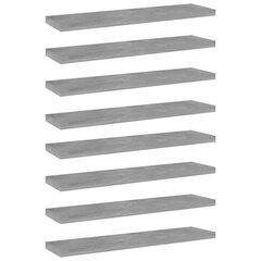 Kirjahyllytasot 8 kpl betoninharmaa 40x10x1,5 cm lastulevy hinta ja tiedot | Hyllyt | hobbyhall.fi