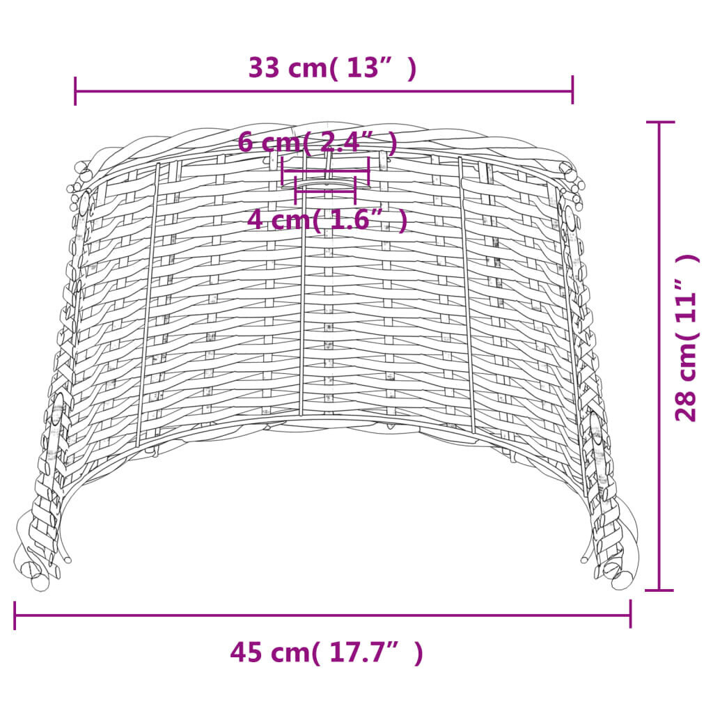 Lampunvarjostin valkoinen Ø45x28 cm paju hinta ja tiedot | Pöytävalaisimet | hobbyhall.fi