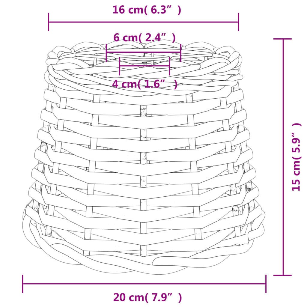 Kattovalaisimen varjostin valkoinen Ø20x15 cm paju hinta ja tiedot | Riippuvalaisimet | hobbyhall.fi