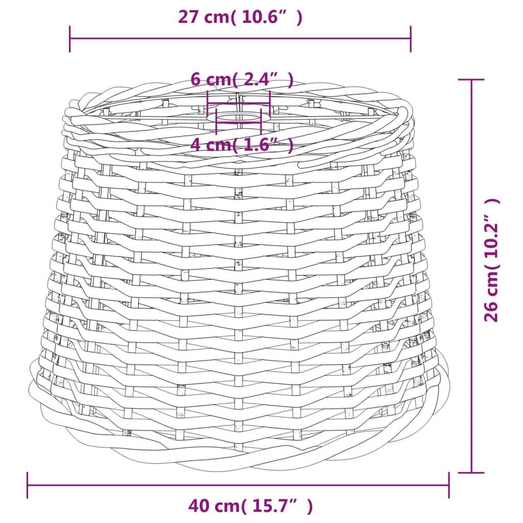 Kattovalaisimen varjostin ruskea Ø40x26 cm paju hinta ja tiedot | Kattovalaisimet | hobbyhall.fi