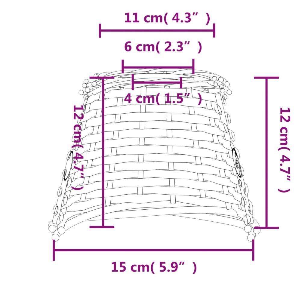 Lampunvarjostin ruskea Ø15x12 cm paju hinta ja tiedot | Pöytävalaisimet | hobbyhall.fi