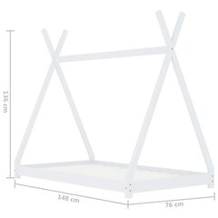 Lasten sängynrunko valkoinen täysi mänty 70x140 cm hinta ja tiedot | Lastensängyt | hobbyhall.fi