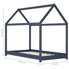 Lasten sängynrunko harmaa täysi mänty 80x160 cm hinta ja tiedot | Lastensängyt | hobbyhall.fi