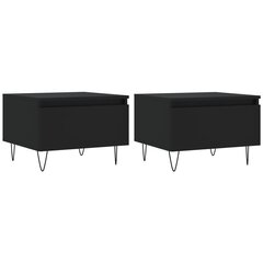 Sohvapöydät 2 kpl musta 50x46x35 cm tekninen puu hinta ja tiedot | Sohvapöydät | hobbyhall.fi
