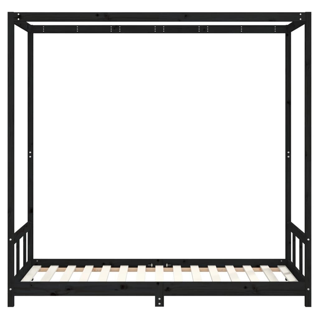 Lasten sängynrunko musta 90x190 cm täysi mänty hinta ja tiedot | Lastensängyt | hobbyhall.fi